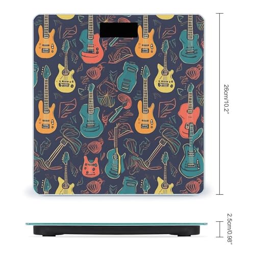 Báscula digital para baño con patrón guitarra miniatura 2