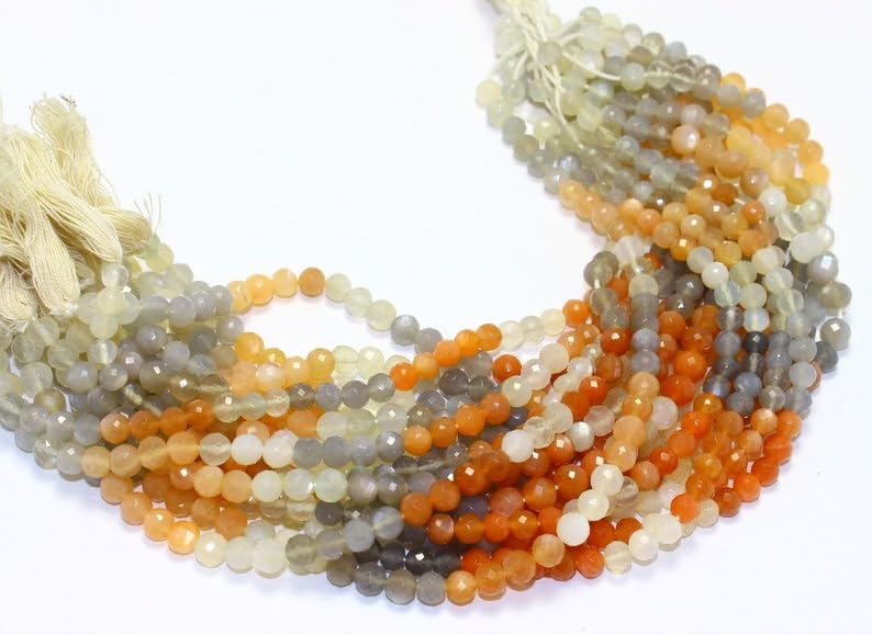 Pierre de lune naturelle perles pour fabrication bijoux colliers uniques DIY