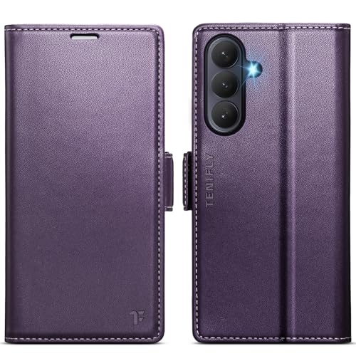 Tenifly for Samsung Galaxy S26 Case Wallet with RFID Blocking Card Holder PU Leather Kickstand Protective Flip Phone Cover Fit for Galaxy S26 6.3 Purple