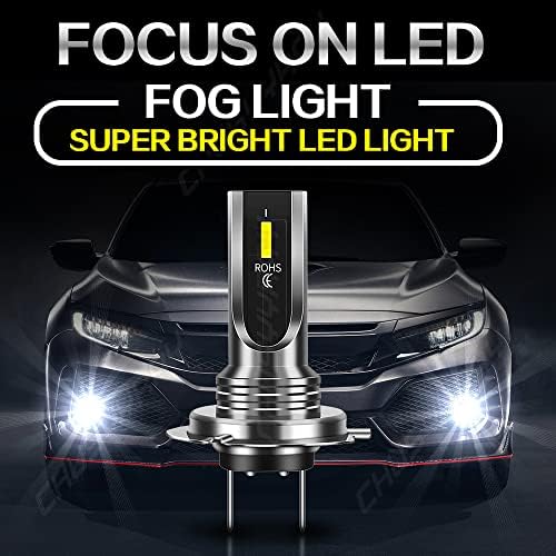 CHUSYYRAY H7 Led Headlight Bulbs, H7 High Low Beam Fog Light Led Replacement Bulbs Kit, 6000K White Light 300% Brightness H7 Main Dip Beam Motorcycles Cars Headlamp Lights, Plug and Play, 2 Bulbs