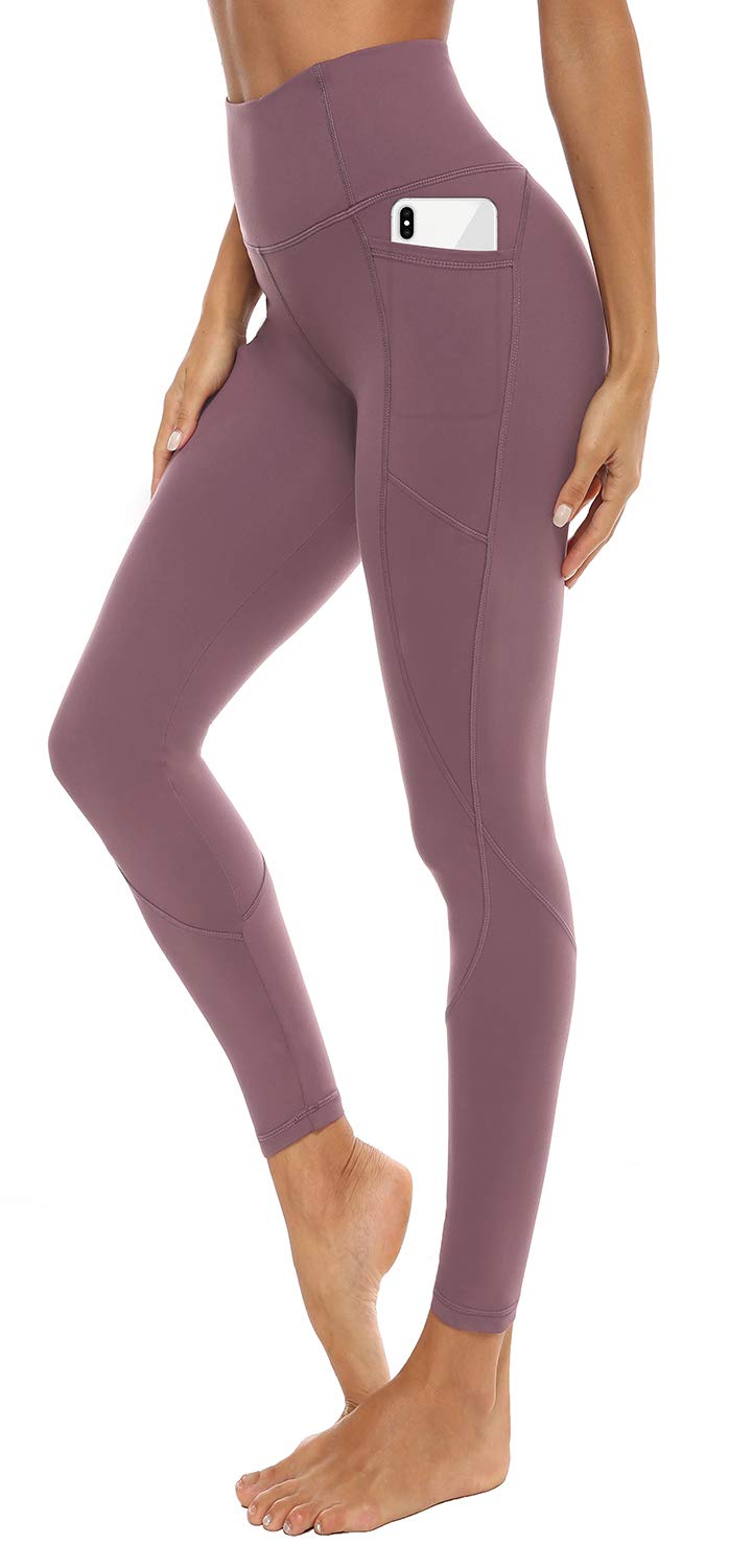 Women’s High Waist Yoga Pants with Pockets, Tummy Control Workout Running 4 Way Stretch Yoga Leggings