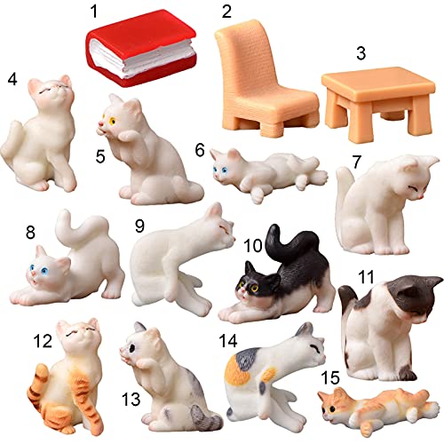 Ztgd Miniature Cats Statue Micro Landscape Fairy Garden House Diy Terrarium Crafts Ornaments Accessories For Home 7 #TOP6