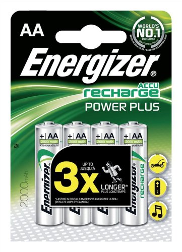 Energizer Battery Rechargeable NiMH Capacity 2000mAh HR6 1.2V AA Ref 632976 [Pack 4]