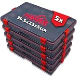Paradox Fishing wasserdichte Köderboxen I 5x Box L 35,5x23x5cm I Angelbox Köderbox Angeln Angelkoffer groß Tackle Box Angeln Angelkasten - für Angelzubehör (5x Box L 35,5x23x5cm)
