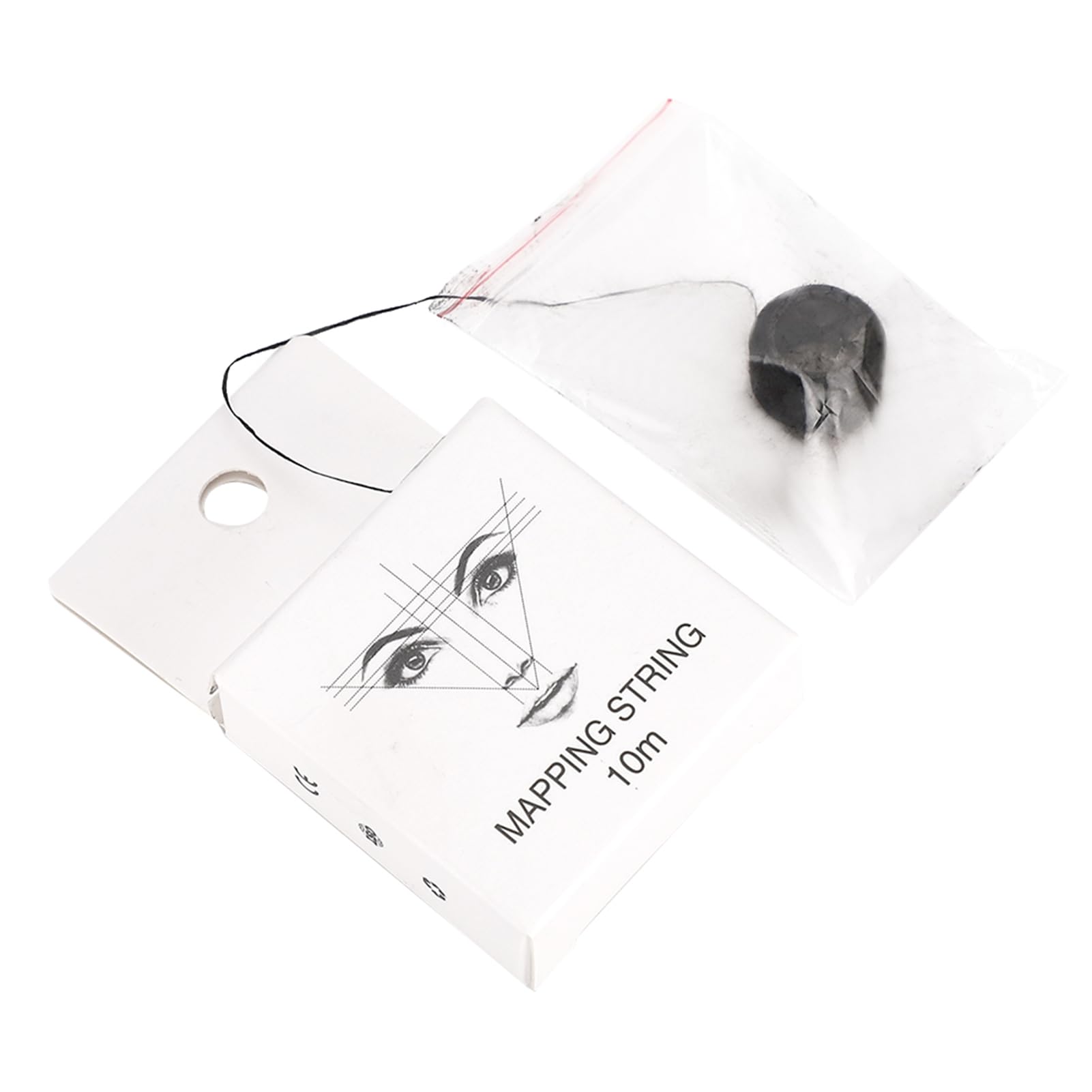 Cadena de Mapeo de Cejas, 10 M Preentintado, Hilo Marcador Para Microblading, Herramientas de Medición de Dibujo (Negro)