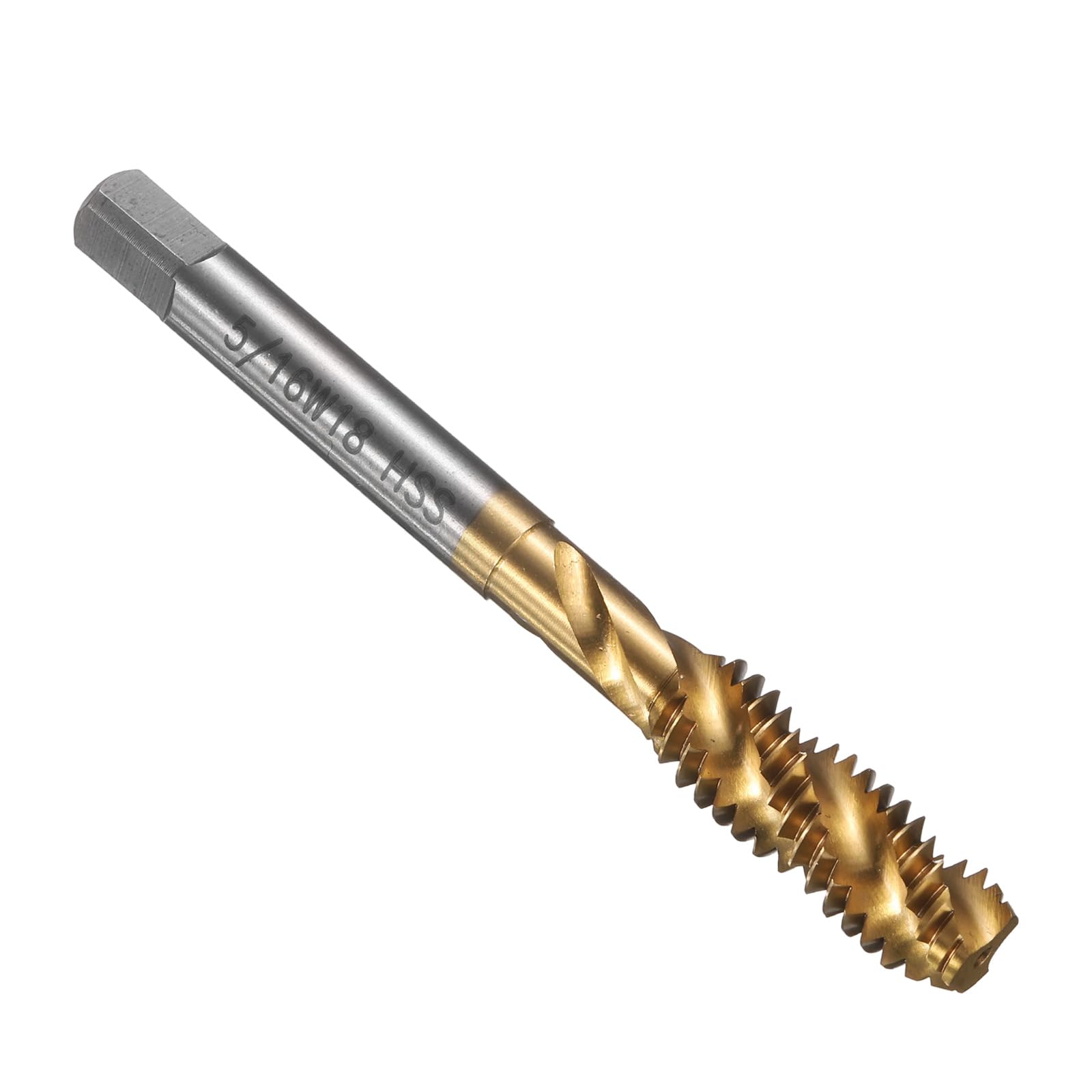 QUARKZMAN Maschio A Spirale 5/16-18 BSW H2 Maschio Per Filettatura A Macchina, Utensile Di Riparazione Per Filettatura Rivestito In Titanio, Acciaio Rapido M2 (HSS6542)