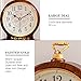 rnuie Desk Clock for Table Decor, Retro Mantel Clock Battery Operated for Fireplace Mantel, Living Room, Bedroom, Office, Desktop Decoration(Second Brown)