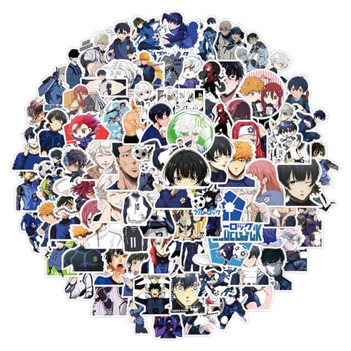 100pcs Blue Lock Stickers Mixed Pack Cartoon Anime Sticker for Kids Teens Waterproof Stickers for Water Bottle Laptop Luggage Helmet Skateboard Guitar (BLUEL100)