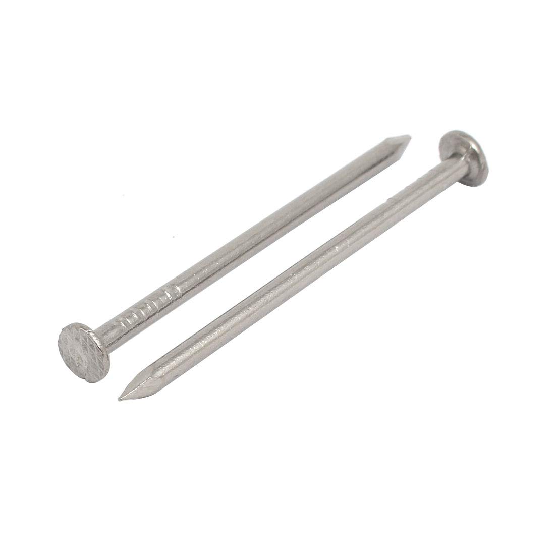 Aexit 2 Inch Fastener Length 316 Stainless Steel Cement Wood Sliding Nail Silver Tone 100pcs Model:35as643qo446