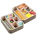 mDesign Office Supplies Desk Organizer Tray for Pens, Pencils, Paper Clips, Sticky Notes - Pack of 2, 6 Sections, Pearl Champagne