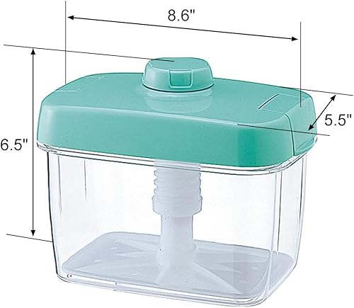 Miniatura 3 de Tsukemono - Contenedor rectangular para hacer pepinillos instantáneos, fabricado en Japón, sin BPA (verde, 2.2 litros)