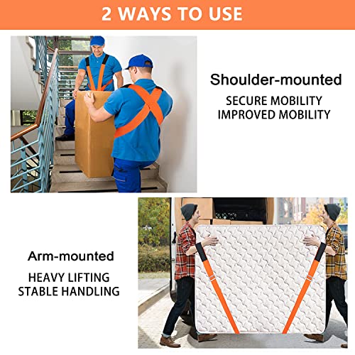 Moving Straps Lifting(Padded) one Person 2-Person Lifting and Moving System Appliance,for Harness Moving Mattress Couch Furniture Heavy Things,Suitable Professional Moving Body Strap Wrist Strap - Image 4