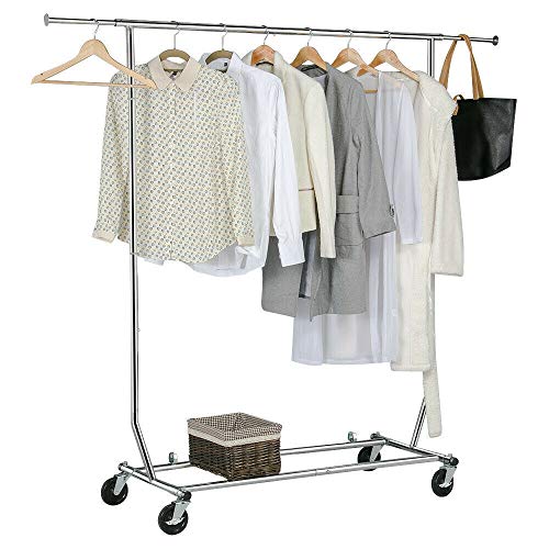 Perchero resistente y ajustable con ruedas para ropa