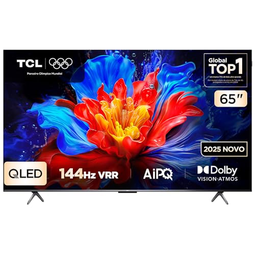 Smart TV TCL 65 Polegadas QLED 4K P8K WiFi Bluetooth Google TV 144Hz HDR10+ Dolby Atmos Vision 65P8K