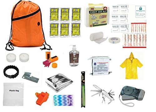 3 Day Emergency Food Water Blanket Whistle Flashlight 1st Aid Survival Kit 72