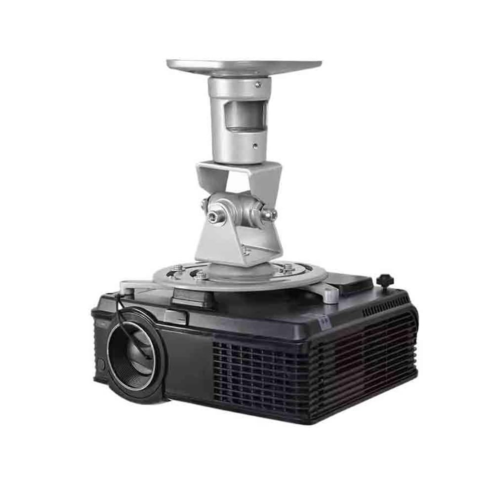 LJHFG63KUYT Projector stand Home Office Rotating Projection Ceiling Bracket Projector Aluminum Alloy Suspension Hanger Home Cinema(Silver)