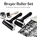 3-Pack Hard Rubber Brayer Rollers, 1.4/2.4/4 Inch for Printmaking, Ink Stamping, Gluing, Wallpaper, Anti-Skid Tape Application - Art Craft & Construction Tools