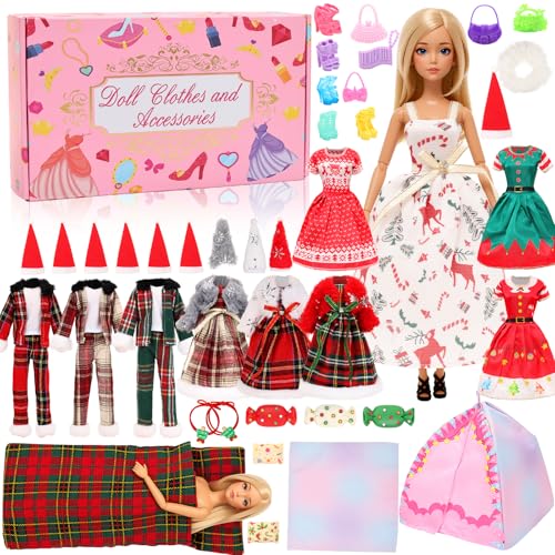 33 PCS Fashion Doll Winter Holiday Outfits & Accessories for 11.5 Dolls