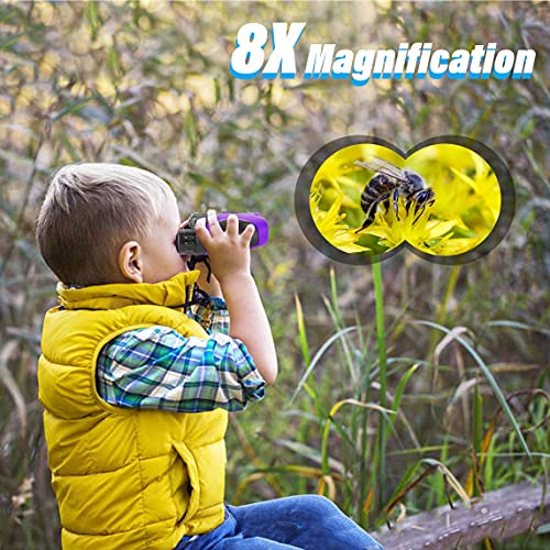 Binoculares compactos para niños 8 aumentos impermeables miniatura 2