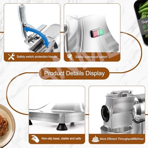 Rallador eléctrico para queso con motor potente y cubeta acero miniatura 5