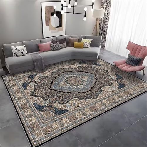 Tapis facile a entretenir bleu multicolore 200x200 grand - 2