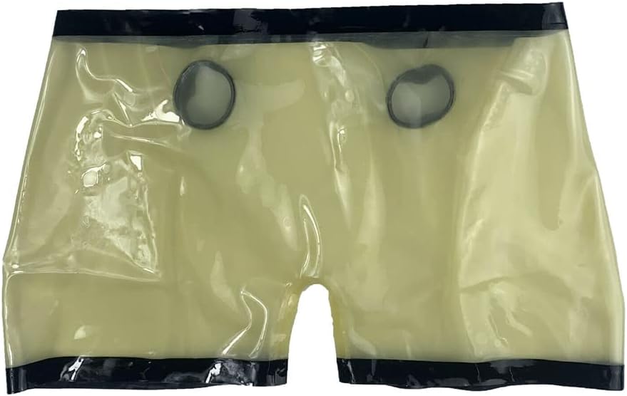 Latex Rubber Briefs Tight Underwear Double Hole Panties Boxer Shorts for Bodysuit Cosplay