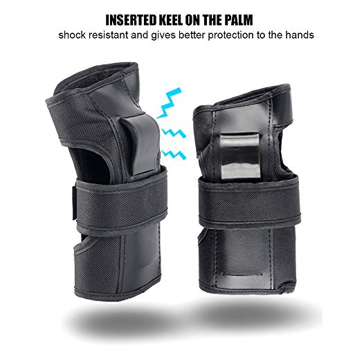 Conjunto de equipamento de proteção, Andoer Conjunto de equipamentos de proteção 6 peças joelheiras