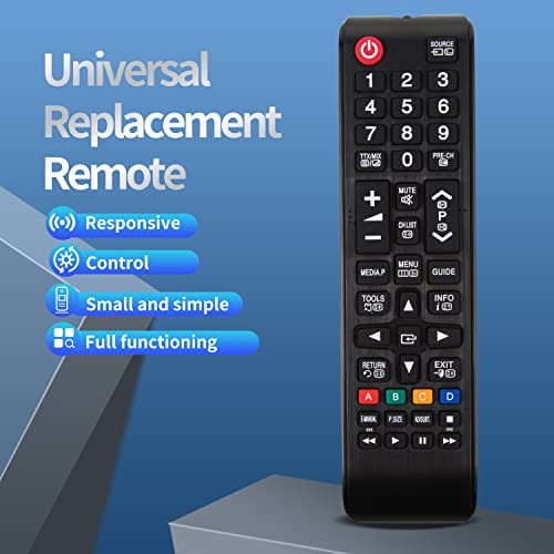 Image of Universal Remote Control For Samsung TV 3D LCD LED, Smart TV Remote Control Replacement, Compatible With All Samsung TVs, Model AA59-00786A