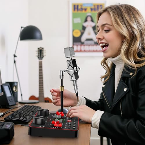 Image of neculogy Podcast Equipment Bundle, BM-800 Condenser with Voice Changer, Recording Studio Package - Podcast Microphone Bundle for Laptop, Streaming /Live Broadcast /YouTube Recording