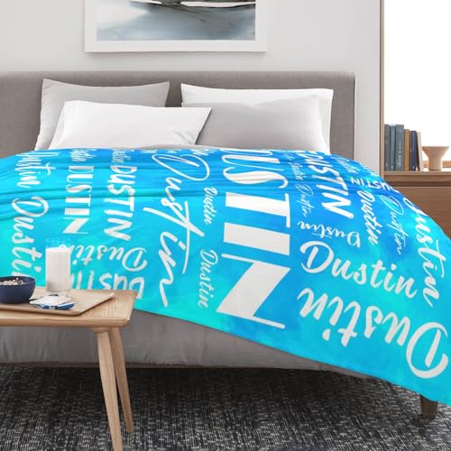 Name Blanket Personalized Name Blanket Customized Blanket with Name Text for Adult Kid Birthday Christmas Mothers Fathers Valentines Day Gift