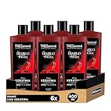 TRESemmé Champú Liso Keratina para pelo encrespado o dañado con aceite de Marula y Keratina - Pack de 6 x 400ml