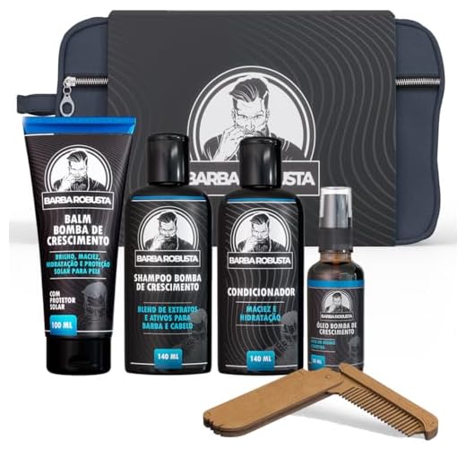 Kit Barba Shampoo Condicionador Balm Óleo Pente Necessaire