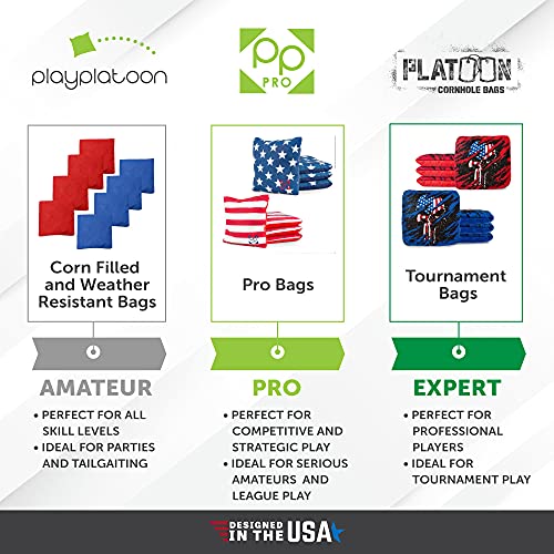 Play Platoon Weather Resistant Cornhole Bags - Set Of 8 Regulation Corn Hole Bean Bags - Teal & Gray - Durable Duck Cloth Corn Hole Bags For Tossing Game, Includes Tote Bag #TOP6