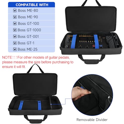 Carrying Bag Compatible with Boss ME-90/GT-1000/GX-100/ME-80 Guitar Multi effects Pedal,Guitar Pedal Board Case with Multiple Pockets for Guitar Cable & Accessories(23.6 x 3.5 x 11.4 in)Bag Only by LEFOR·Z - Image 2