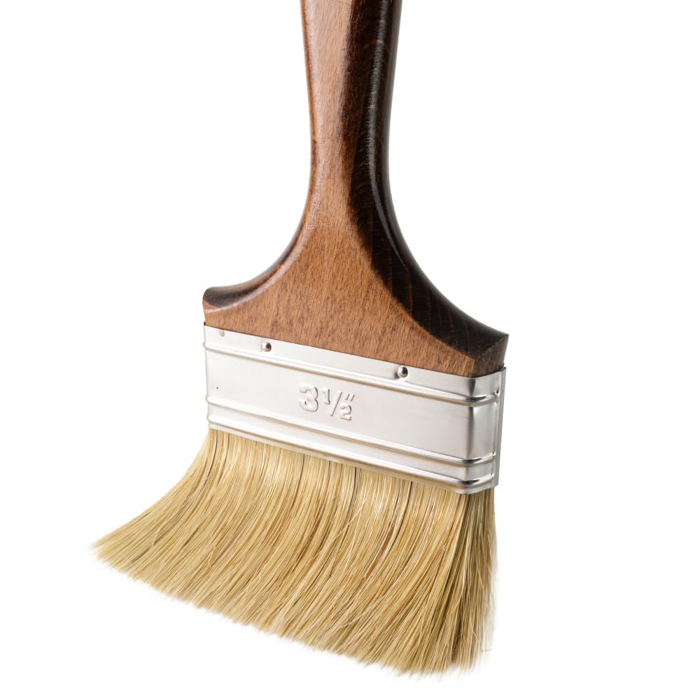 Premium Pinsel | Flachpinsel 4 Zoll / 100 mm | Lackierpinsel | Malerpinsel | Holz-Griff lakiert (10 Stück)
