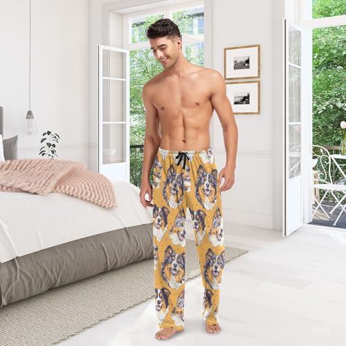 Australian Shepherd Dog Pattern Men's Pajama Pants for Men Lounge Pants Pajama Bottoms Soft Long Sleep Pant Lightweight3