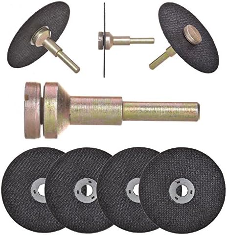 Drixet Cut Off Wheel Die Grinder Set - Round Hole Cut Off Wheel Metal Cutting Disc for Grinder Zinc Plated Flap Disc Cutting Wheels for Grinders with 8 Flat Cut Off Wheels Grinder Discs