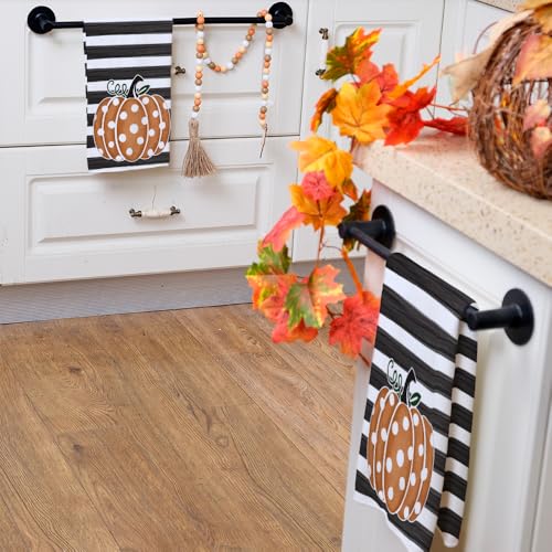 Arkeny AD006-V2 Fall Kitchen Towels For Fall Decor,Orange Pumpkin Polka Dot Stripes Autumn Dish Towels 18X26 Inch,Farmhouse Home Thanksgiving Harvest Vintage Decorations Set Of 2 Ad006-V2 thumb #6