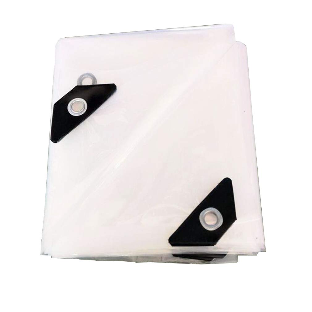 GJZQDKX Heavy-Duty Waterproof Transparent Poly Tarp Cover Tear-Resistant Canvas with Reinforced Corners & Grommets Washable Outdoor Tarp 6x15ft / 2x5m