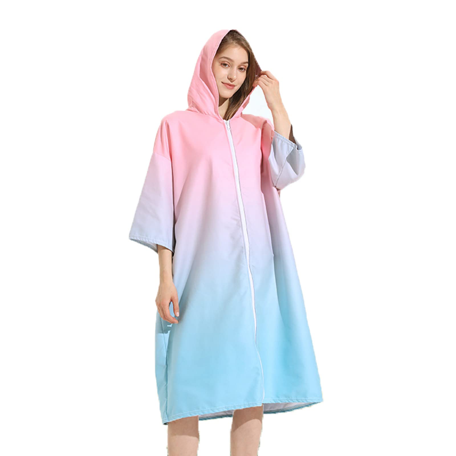 INDIRAN Surfing Poncho,With Zip Beach Diving Swimming Surfing Changing Robe Adult Teenagers Changing Robe Hooded Towel