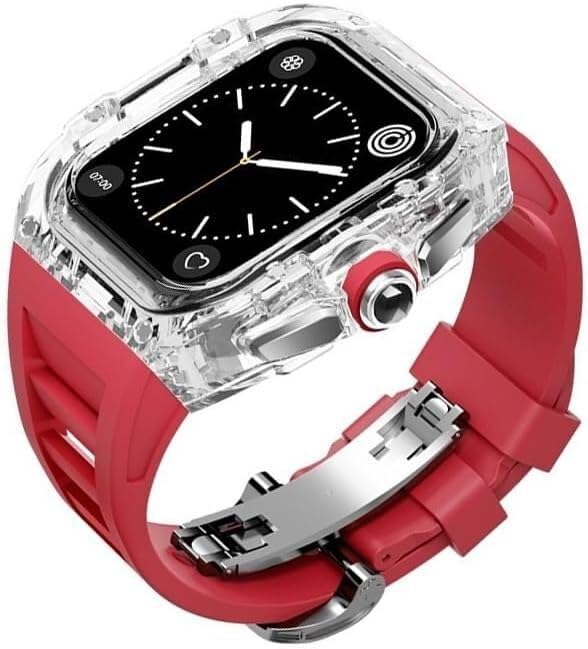 Bracelet caoutchouc transparent ventilé anti-irritation SE 44mm