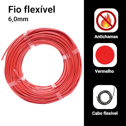 Cabo Flexível 6,0mm Rolo 100m Fio Elétrico Com Inmetro (Preto)