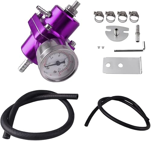 Miniatura 9 de Kit universal de regulador de presión de combustible ajustable, regulador de combustible de aluminio, regulador de presión de inyección de aceite de