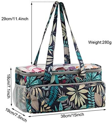 Chutoral Knitting Yarn Storage Bag, Knitting Bags and Knitting Organizers, Wool Holder Storage Basket Container for Yarn and Knitting Accessories(Blue)