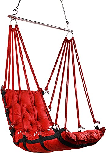 GATISTAVAM Swing Chair for Balcony | Swing Chair for Balcony | Swing Jhula for Home | Swing for Balcony | Swing Jhula for Adults for Home | Swing Chair for Adults for Home, Color:- Red