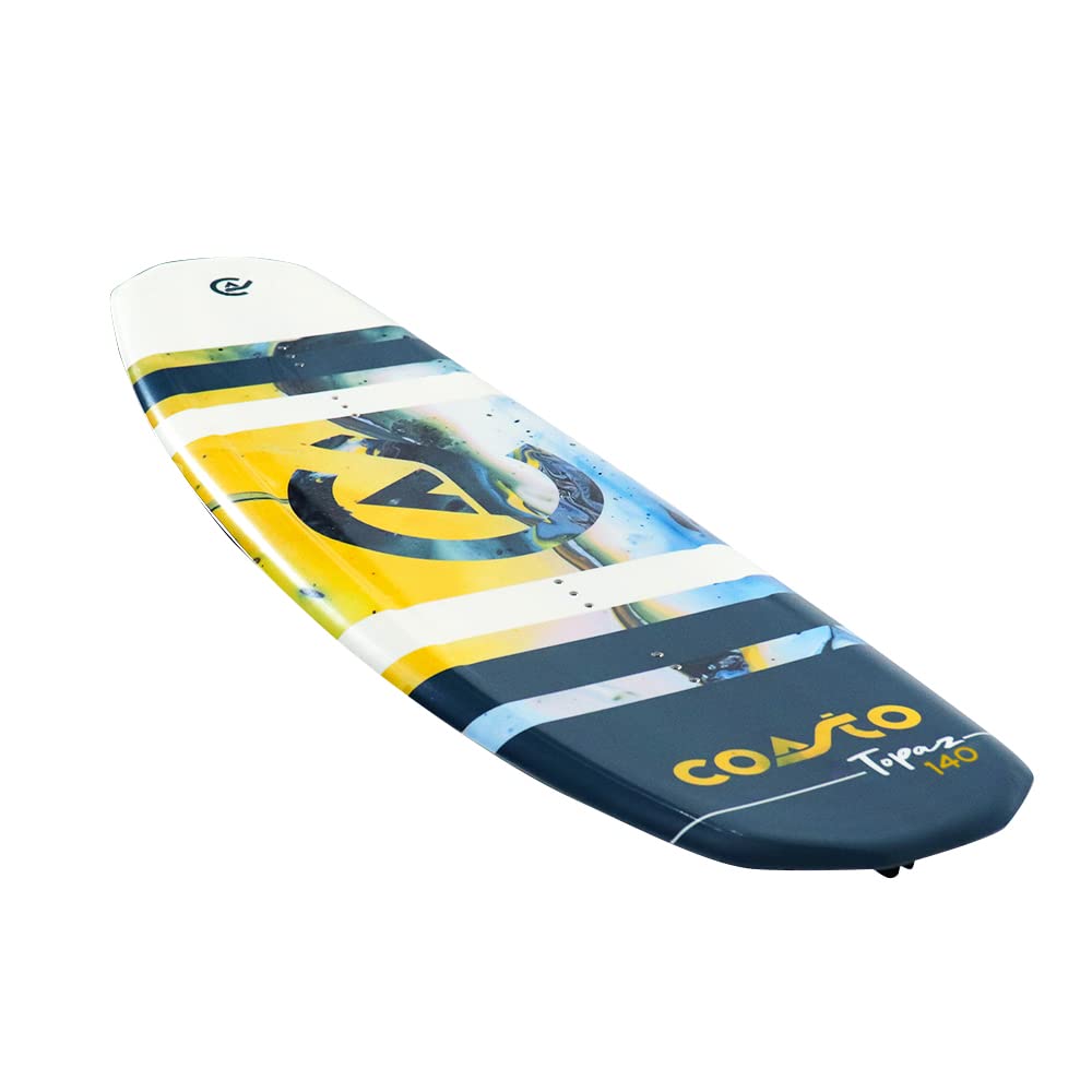 Coasto - Wakeboard Topaz 140 PB-​CWKBTOPAZ - Planche Légère, Confortable, et Pratique - Tout Niveau de Pratique - Chausses Comprises - Charge Max. 80 kg - 140 cm