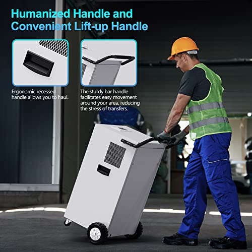232 Pint Commercial Dehumidifiers For Basements With Drain Hose In Area 8000 Sq.ft, Large Dehumidifier For Industry Water Damage Unit,Warehouse, Auto Defrost, Moisture Removal Up To 29 Gallons/Day #TOP3