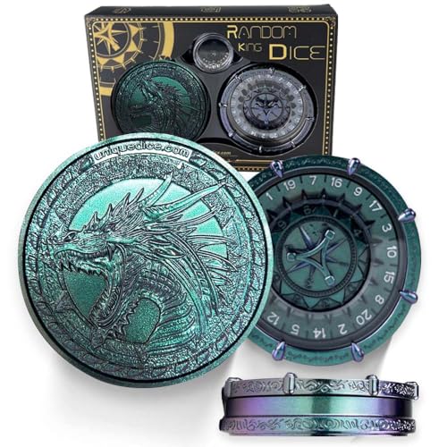 Wand Dice Random King Dice Spinner Dice Metal DND Dice Set 7-in-2 Dual-Spin Wheels Dice Set Unique Dice Spinner Goblins Metal D&D Dice Gift for Dungeons and Dragons DND Gifts-Dice King