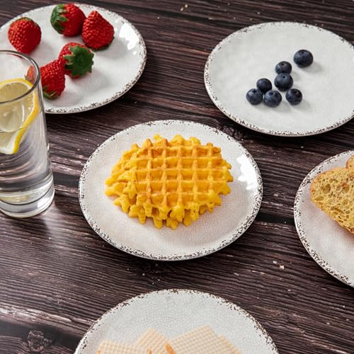 ZAROCRUS Melamine Dessert Plate, 6 inch Small Dinner Plates, Set of 8, Vintage Appetizer Plate Serving Dishes, Small Serving Plates Party Plates for Fruit Snack Side Dishes, Teal by ZAROCRUS - Used condition - Image 6