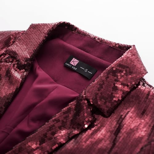KANCY KOLE Women's Sequin Jackets Open Front Blazer Jacket Casual Long Sleeve Sparkly Cardigan Coat with Pocket S-XXL4